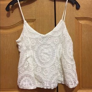 NEW american eagle white lace tank top SMALL